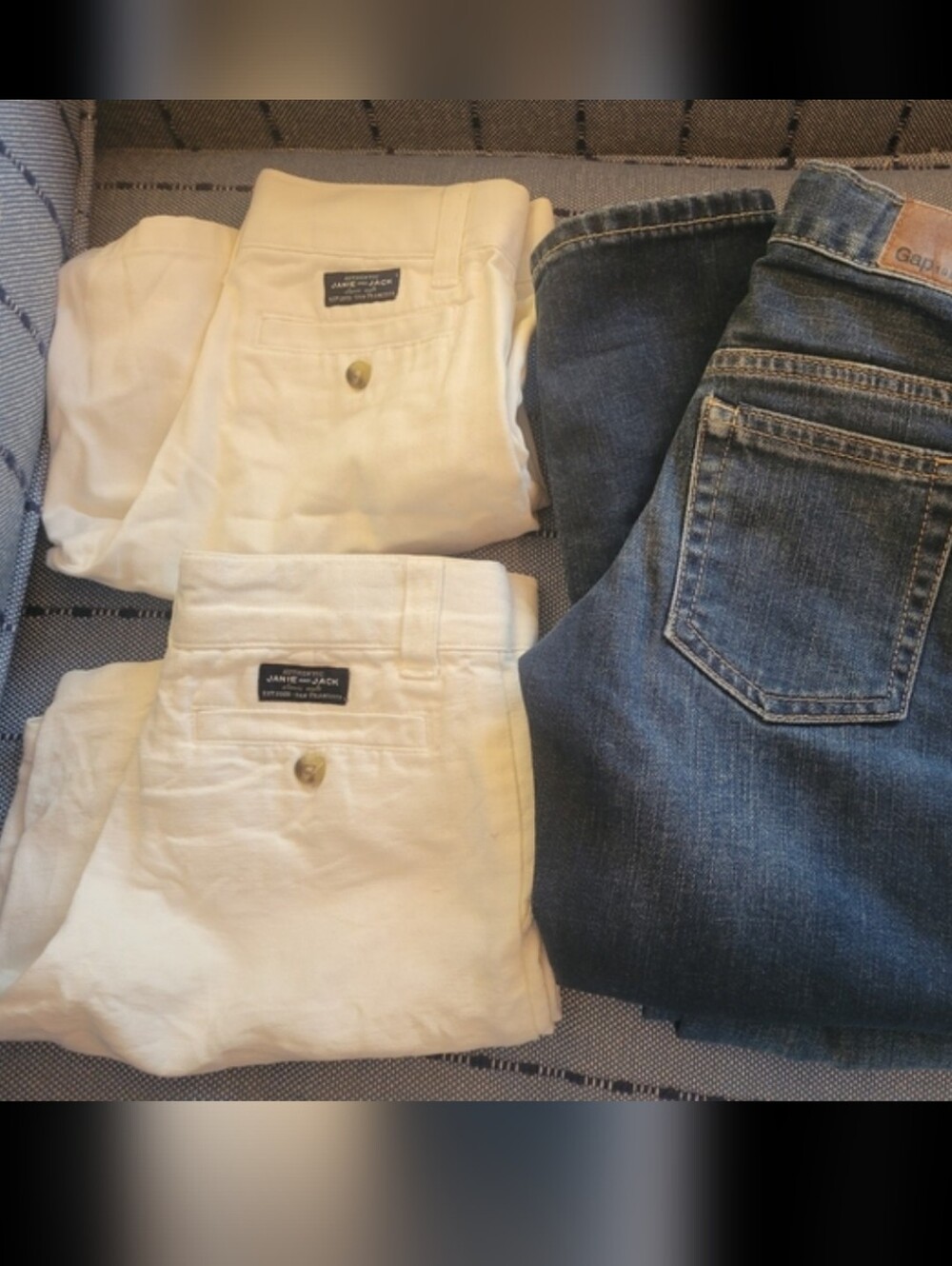 Janie & Jack Classic White Shorts & Dark Wash Jeans Set